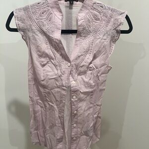 Express Lavender 100% Cotton Embroidered Blouse